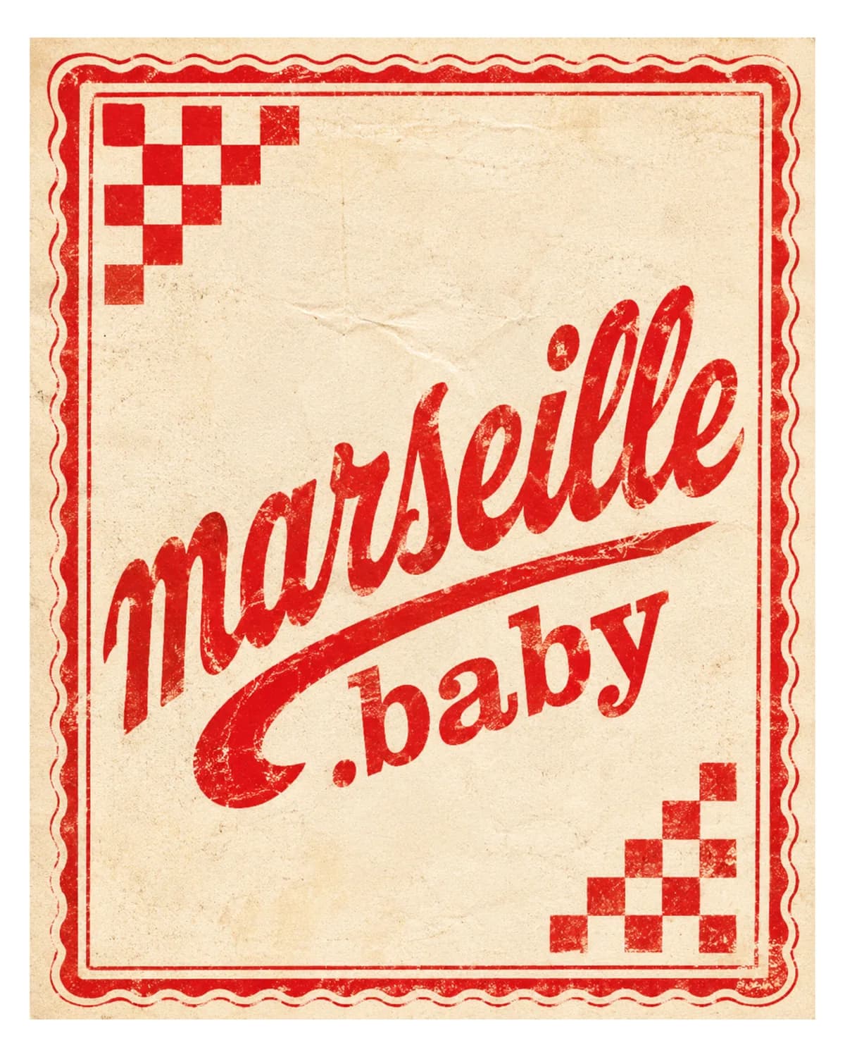 Vintage Script — affiche marseille.baby