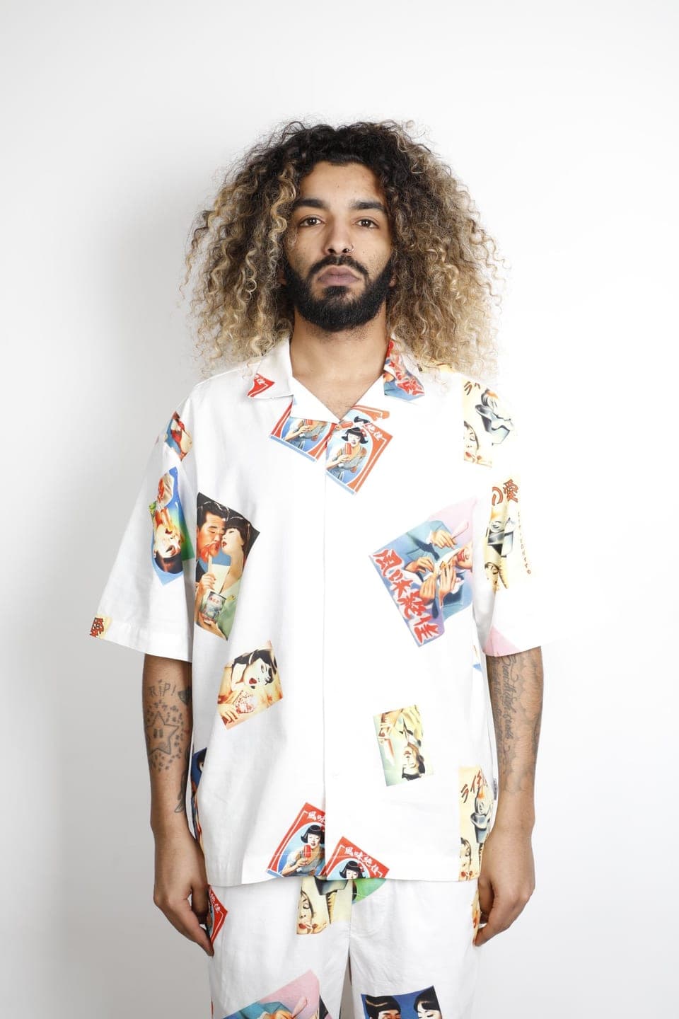 Edwin Aisukurimu Shirt Ss Aop Crepe